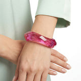Bangle Transparent Pink Prism Wave Facet Bracelet