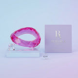 Bangle Transparent Pink Prism Wave Facet Bracelet