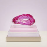 Bangle Transparent Pink Prism Wave Facet Bracelet
