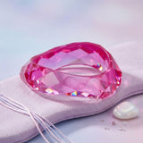 Bangle Transparent Pink Prism Wave Facet Bracelet