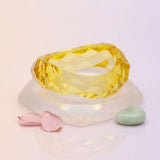 Bangle Transparent Yellow Prism Wave Facet Bracelet