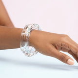 Bangle Transparent Clear Octagon Facet Bracelet