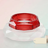 Bangle Transparent Red Octagon Facet Bracelet