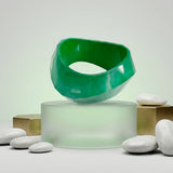 Bangle Retro Green Shimmer Prism Chunky Bracelet
