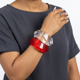 Bangle Retro Red Shimmer Prism Chunky Bracelet
