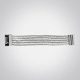 Silver 5 Strand Clear Stone Disco Ball Bracelet