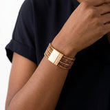 Gold 5 Strand Gold Stone Disco Ball Cuff Bracelet