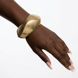 Bangle Matte Gold Chunky Sculptural Bracelet