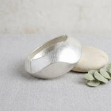 Bangle Matte Silver Chunky Sculptural Bracelet
