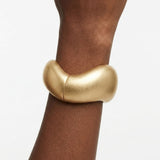 Bangle Matte Gold Metal Wavy Chunky Bracelet