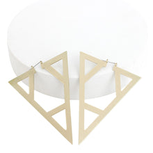 Cargar imagen en el visor de la galería, Hoop Geometric Pointed Gold Triangle XL Earrings
