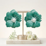 Green Oversized Stud Painted Petal Flower Earrings