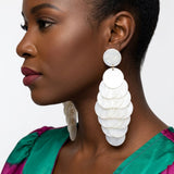 Dangle White Shell Disc Resort Fashion Earrings