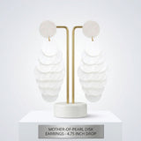 Dangle White Shell Disc Resort Fashion Earrings