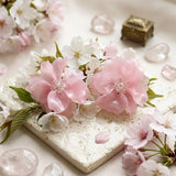 Oversized Light Pink Acrylic Flower Stud Earrings