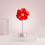 Oversized Red Acrylic Petal Flower Stud Earrings