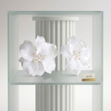Oversized White Acrylic Petal Flower Stud Earrings