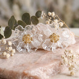 Oversized Clear Translucent Flower Stud Earrings