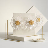 Oversized Clear Translucent Flower Stud Earrings
