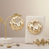 Stud Matte Gold Liquid Metal Disc Earrings