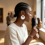 Stud Matte Silver Liquid Metal Disc Earrings