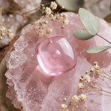 Chunky Pink Translucent Square Stud Earrings