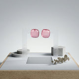 Chunky Pink Translucent Square Stud Earrings