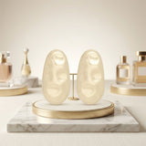 Stud Matte Gold Hammered Dome Teardrop Earrings