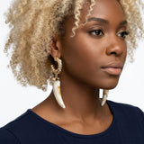 Gold Hoop with Ivory Horn Drop Earrings