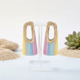 Stud Abstract Striped Retro Oversized Earrings