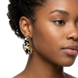 Stud Abstract Black Mosaic Terrazzo Earrings