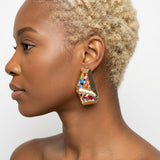 Stud Abstract Multicolor Mosaic Terrazzo Earrings