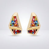 Stud Abstract Multicolor Mosaic Terrazzo Earrings