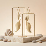 Drop Matte Gold 3D Twist Sculpted Earrings