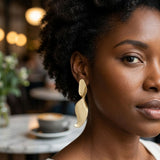 Drop Matte Gold 3D Twist Sculpted Earrings