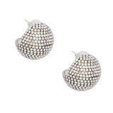 Stud Disco Glam Radiant Aurbo Silver Sphere Earrings