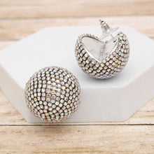 Cargar imagen en el visor de la galería, Stud Disco Glam Radiant Aurbo Silver Sphere Earrings
