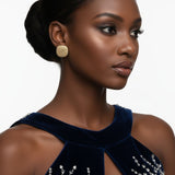 Stud Square Dome Gold Basket Weave Earrings