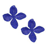 Stud Brilliant Blue Dimensional Flower Earrings