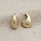 Hoop Matte Gold Chubby Crescent Earrings