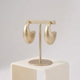 Hoop Matte Gold Chubby Crescent Earrings