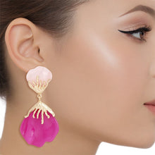 Cargar imagen en el visor de la galería, Drop Shades of Pink Petal Earrings for Women
