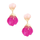 Drop Shades of Pink Petal Earrings for Women