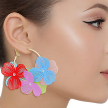 Load image into Gallery viewer, Hoops Carnival Bloom Die Cut Petal Flower Earrings
