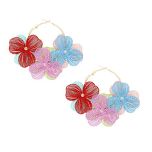 Load image into Gallery viewer, Hoops Carnival Bloom Die Cut Petal Flower Earrings
