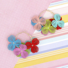 Load image into Gallery viewer, Hoops Carnival Bloom Die Cut Petal Flower Earrings
