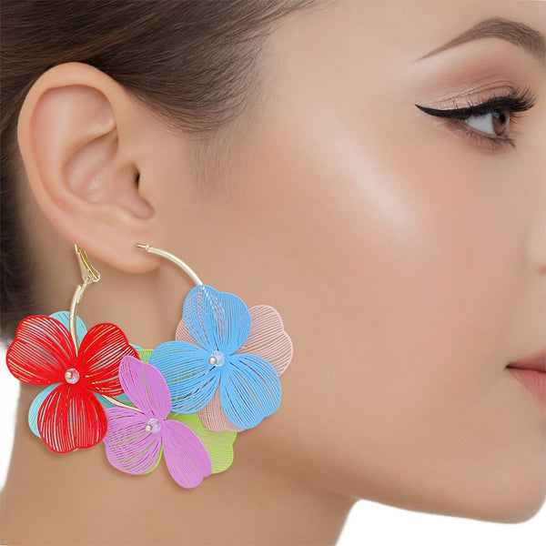 Hoops Carnival Bloom Die Cut Petal Flower Earrings