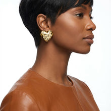 Load image into Gallery viewer, Stud Jungle Chic Puffed Heart Leopard Earrings
