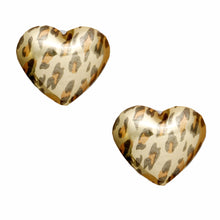 Load image into Gallery viewer, Stud Jungle Chic Puffed Heart Leopard Earrings
