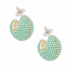 Cargar imagen en el visor de la galería, Hoop Trendy Pastel Mint Dazzling Wide Earrings
